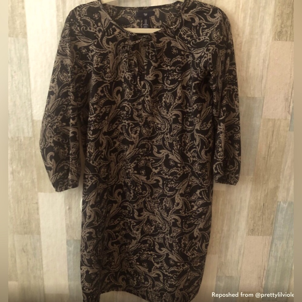 GAP Factory Black and Cream Paisley Mini Dress